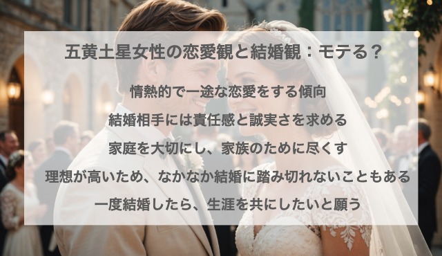 五黄土星女性の恋愛観と結婚観：モテる？