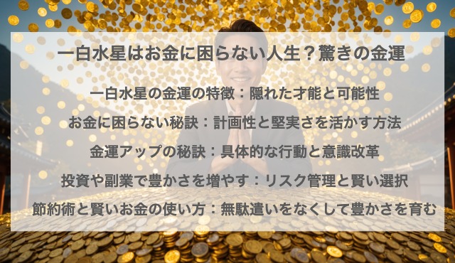 一白水星はお金に困らない人生？驚きの金運